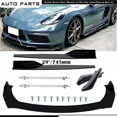 Front Bumper Lip Splitter Lower Spoiler Side Skirt Rear For Porsche 718 Boxster Foto 1 de 4