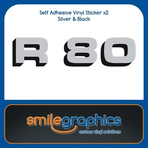 BMW R80 Monolever Akkudeckel Seite Panel Aufkleber Silber Schwarz - Bild 1 von 1