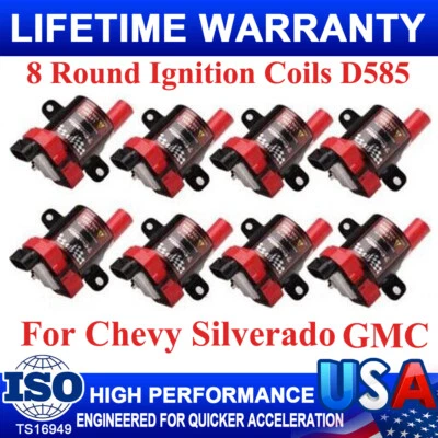 Paquete de 8 bobinas de encendido para Chevy Silverado 1500 2500 GMC 5,3/6,0 L/4,8 L UF-262 D585 Foto 1 de 4