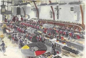 Vintage France Postcard Fecamp Bottling Workshop Labeling La Benedictine - Picture 1 of 2