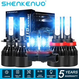 For Ford Fusion 2011 2012 2013 2014 2015 2016 LED Headlight+Fog Light Bulbs Kit - Picture 1 of 12