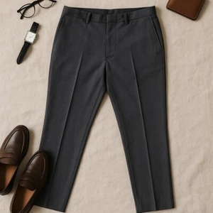 New Haggar Men’s 38x32 Gray Premium Flex Dress Pants Straight Fit Business Cas - Picture 1 of 10