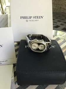 Ladies Philip Stein Teslar Steel Wristwatch w/ Diamond Bezel - Picture 1 of 9