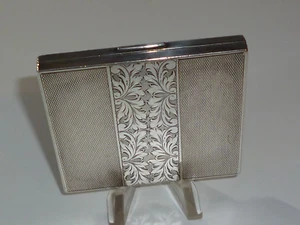 Vintage Old 835 " Argento " Compatto W.Beautiful Fiore Engravings - Scatola - Bild 1 von 9