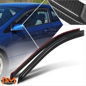 For 06-11 Honda Civic Coupe Tape-on Side Window Visors Sun Guards Rain Deflector - Picture 1 of 7