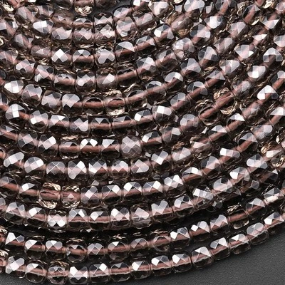 4mm Genuine Natural Tiny Faceted Cube Square Ice Obsidian Beads for Jewelry DIY - Image 1 of 3