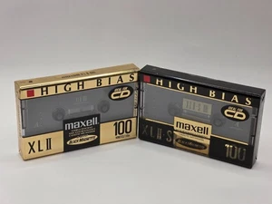2 Pack Maxell XLII 100 Minute Blank Audio Cassettes Type II High Bias NEW - Picture 1 of 2