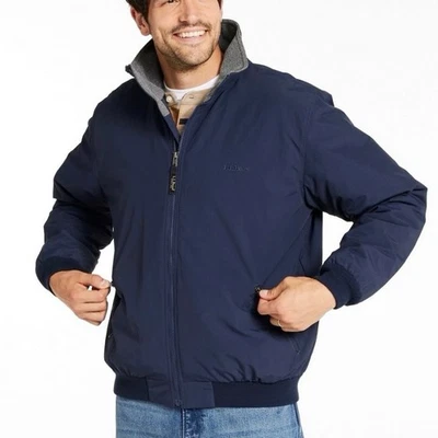 LL Bean Azul Calentamiento Vellón Forrado Cremallera Chaqueta Bolsillos Talla XL Foto 1 de 4