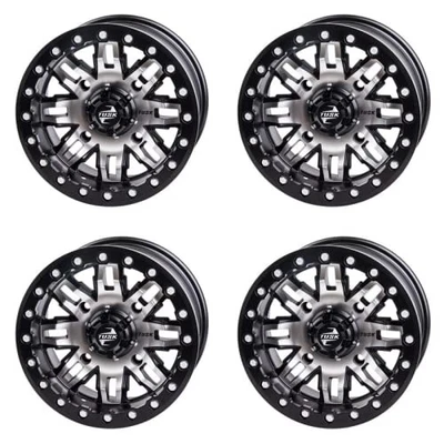 (4 paquetes) Rueda Tusk Teton Beadlock 4/110 para Yamaha Wolverine R-Spec 4x4 2016-2018 Foto 1 de 4