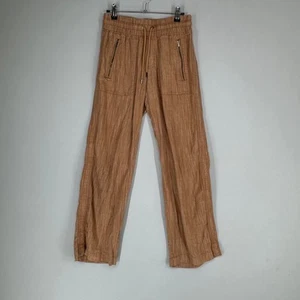Athleta Cabo Hose Damen Gr. 0 Braun Leinen Struktur Weites Bein Freizeit - Bild 1 von 9