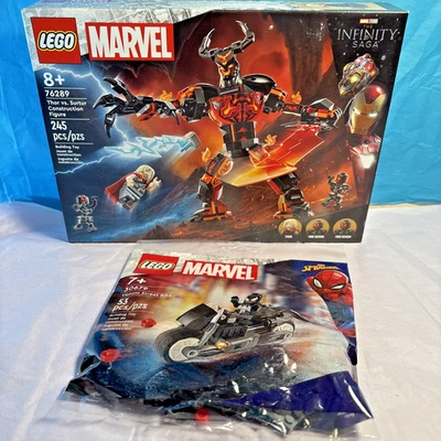 LEGO Marvel Comics Infinity Saga Thor Vs Surtur 76289 & 30679 Venom Street Bike - Image 1 of 4