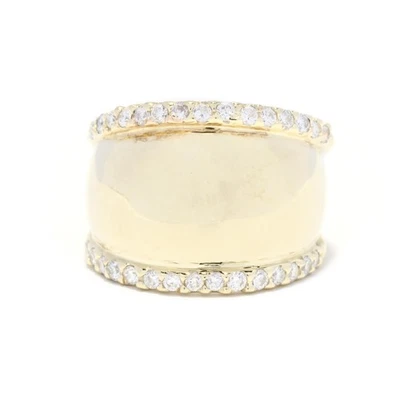 New .60ctw Natural Diamond Tapered Signet Band, 14K Yellow Gold - Image 1 of 4