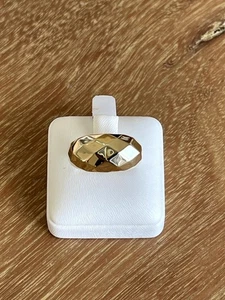 14K Yellow Gold Rhombus Dome Minimal Ring | Italian Handmade EL GRECO - Picture 1 of 7
