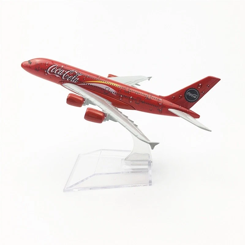 Modello Aereo Diecast 1:400 - Airbus A380 Design Coca-Cola 16cm - Da Collezione - Immagine 1 di 4