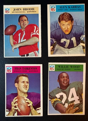 (4) 1966 Philadelphia Football Stars: Brodie, Karras, Tarkenton, Wood - Image 1 of 4
