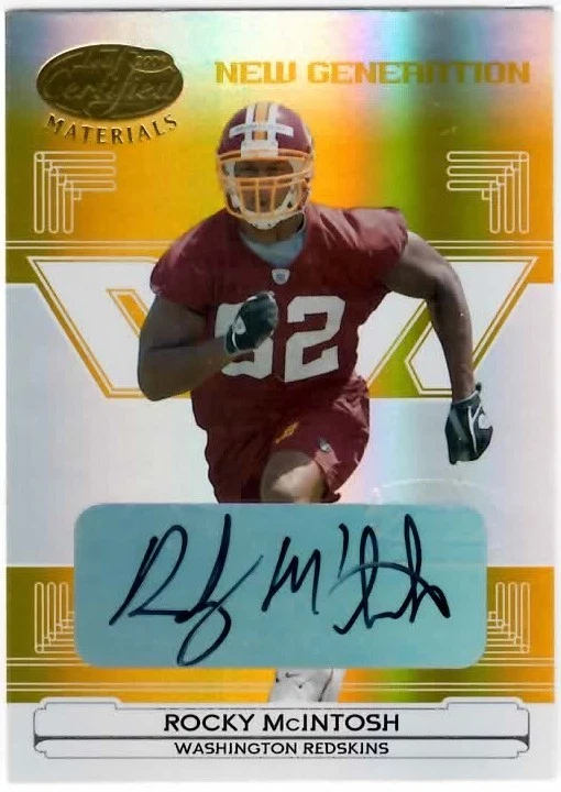 Rocky McIntosh 2006 Leaf Certified Materials Rookie Auto graph Mirror Gold #/25 - Image 1 of 1