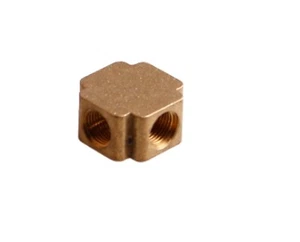 Adattatore tubo raccordo ottone filettato femmina 1/8" croce 4 vie BSP 1/8" spessore + - Foto 1 di 3