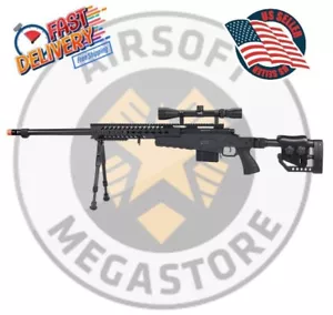 WellFire Bolt Action Airsoft Sniper Rifle w/ Scope & Bipod Black Gun Rifle Fast - Picture 1 of 11