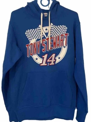 NASCAR Tony Stewart #14 Pullover Hoodie Sweatshirt Mens Size Medium Blue NWT - Image 1 of 4