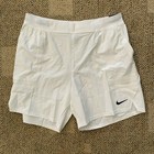 Nike Court Tennis Shorts Athletic Dri-FIT Advantage 7" White CV5046-100 Men