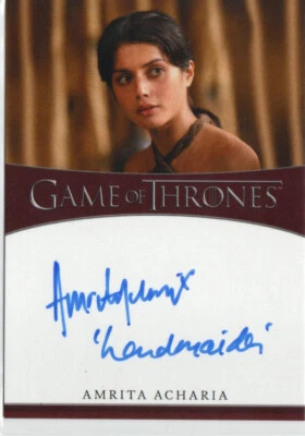 Game of Thrones Iron Anniversary S1 Auto Inscription Amrita Acharia as Irri - Image 1 of 2