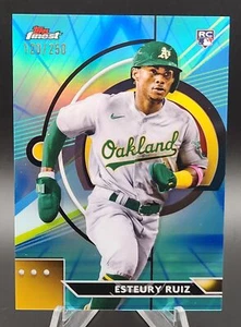 2023 Topps Finest Esteury Ruiz RC Blue/Aqua Vapor Refractor #'d/250 Athletics 97 - Picture 1 of 2
