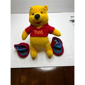 Winnie the Pooh bear with Winnie slippers, size medium - Picture 1 of 5