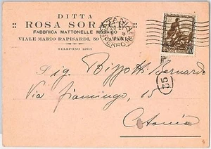44203CARTOLINA d'Epoca - CATANIA Città - PUBBLICITARIA: Fabbrica Mattonelle 1939 - Imagen 1 de 1