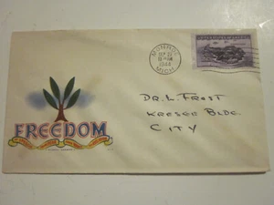 WWII US 1944 MONROE MICHIGAN Patriotic MINKUS CACHET FREEDOM ATLANTIC CHARTER - Picture 1 of 3