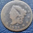 1816 Coronet Head Large Cent 1c Copper Coin Circulated 90° Rotated Dies #71358