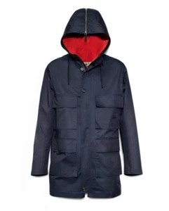 ABRIGO PARKA DE DISEÑO MARNI H&M RARO 100% ALGODÓN AZUL OSCURO MEDIANO REINO UNIDO 38 EU 48 NUEVO CON ETIQUETAS - Imagen 1 de 12