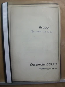 Krupp Dieselmotor D 573.17 Ersatzteilbuch (zu Muldenkipper MK 17), original erha - Bild 1 von 8