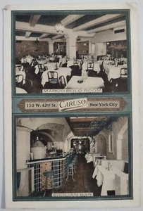 Espaguetis bar siciliano postal vintage restaurante Caruso 42nd St Nueva York - Imagen 1 de 2