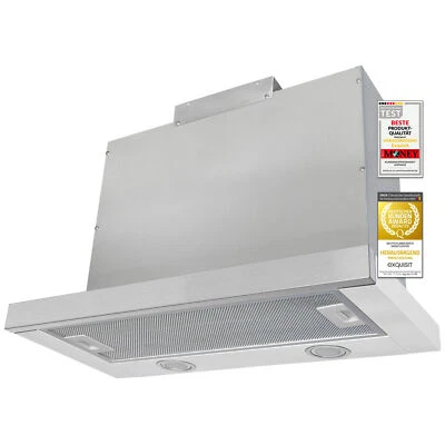 Exquisit Dunstabzugshaube, 60cm, LED, Abluft- und Umluftbetrieb, FSH62-21 silber