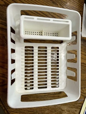 Rare Vintage Rubbermaid Adjustable Twin Sink Dish Drainer White Small Size - Image 1 of 4