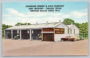 Postkarte TX Dallas Anzeige Standard Federachse Co Mechaniker Werkstatt Bremsen Federn M6 - Bild 1 von 2