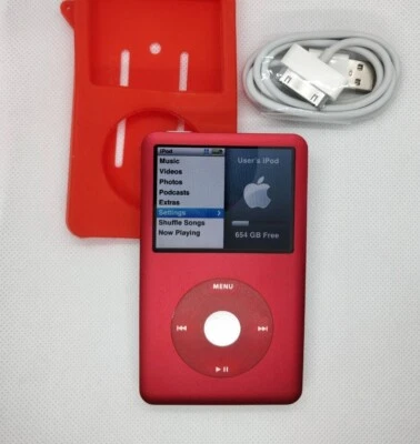 Apple iPod Classic - 7th/6th gen, red+silver (3000mah battery, full refurb) - Image 1 of 4