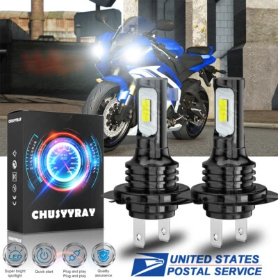 Farol de LED H7 lâmpadas brancas 6000K para motocicleta Kawasaki Ninja 250r 2008-2012 - Imagem 1 de 4