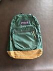 Vintage Jansport Suede Leather Bottom Backpack Book Bag Green Made in USA