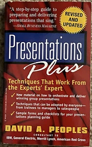 Presentations Plus: David A. Peoples Techniques That Work Paperback NEW Experts - Foto 1 di 2