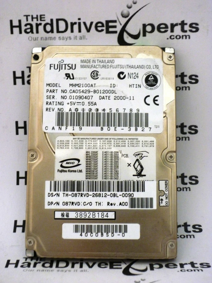 Fujitsu MHM2100AT HTIN CA05429-B01200DL 10gb 2.5" IDE Hard Drive. DP/N 087RVD - Image 1 of 1