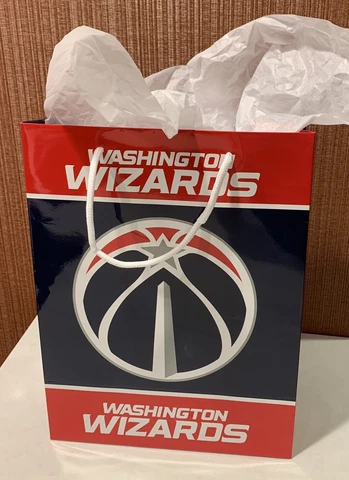 Washington Wizards Official NBA 13 X 10 Inch Glossy Gift Bag & White Gift Paper! Cover