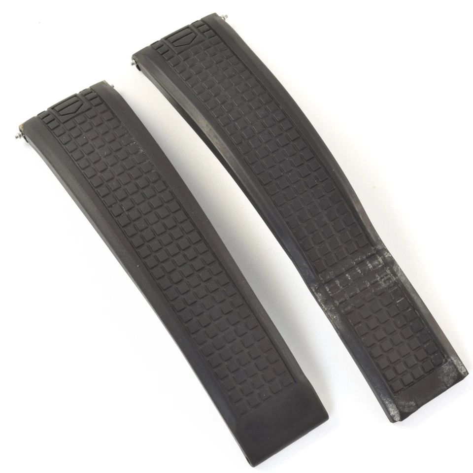 Correa de reloj Tag Heuer Aquaracer FT6015 de goma negra de 21 mm a 18 mm para modelos WAJ Foto 1 de 4