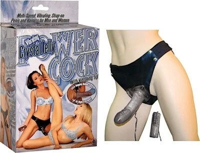 CRYSTAL JELLY POWER COCK HOLLOW STRAP ON VIBRATING TIP DILDO  FOR MEN OR WOMEN  - Image 1 of 2