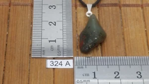 Pendentif Jaspe HELIOTROPE (SANGUIN) + cordon reglable mineraux bijou pierre - Imagen 1 de 1