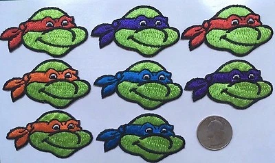 ninja turtles patches teenage mutant ninja turtle patches 2 3/8" 8 piece lot