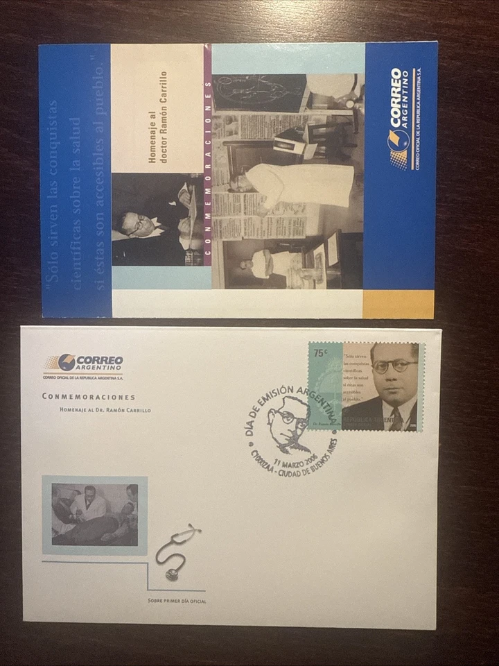 ARGENTINA FDC COVER 2006 YEAR DR. CARRILLO NEUROLOGY HEALTH MEDICINE STAMPS - Image 1 of 1