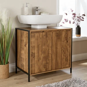 Locastra Under Basin Unit Bathroom Storage Organiser Floor Unit Modern Design - Picture 1 of 6