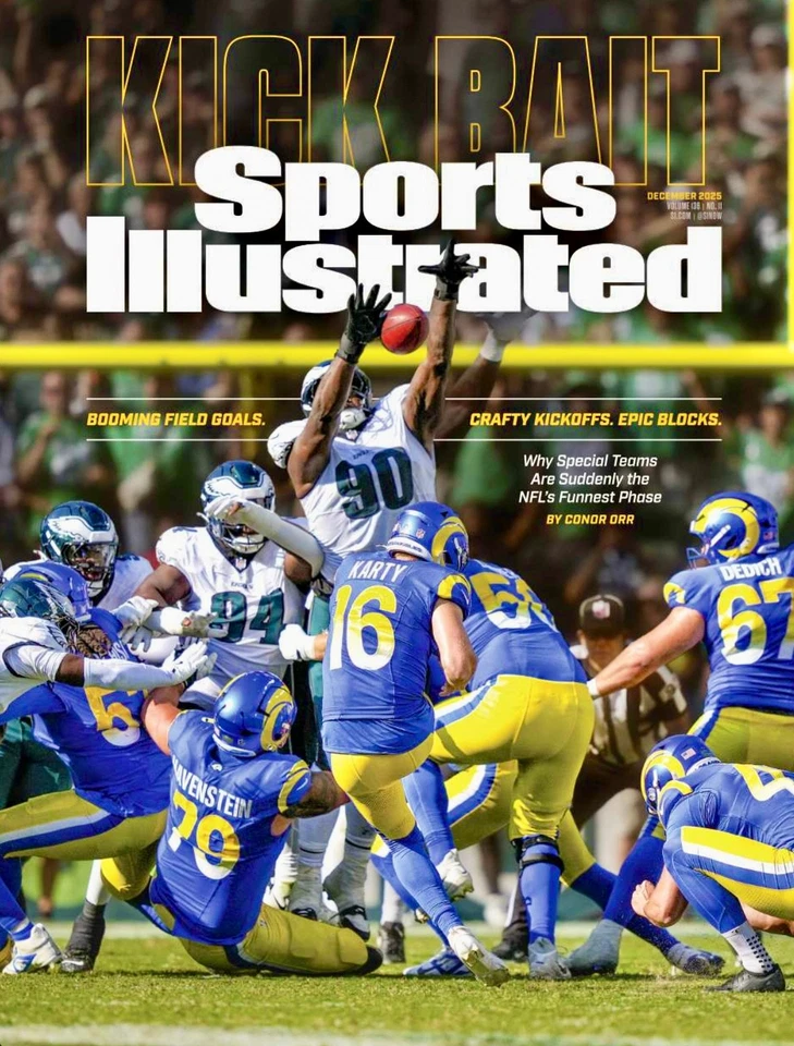KICK BAIT NFL LA RAMS EAGLES FOOTBALL Sports Illustrated Magazine December 2025 - Image 1 of 1