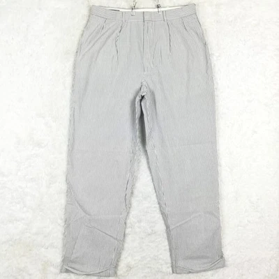 Polo Ralph Lauren Mens Pants Chino White Blue Stripe Preppy Seersucker 32 - Image 1 of 4